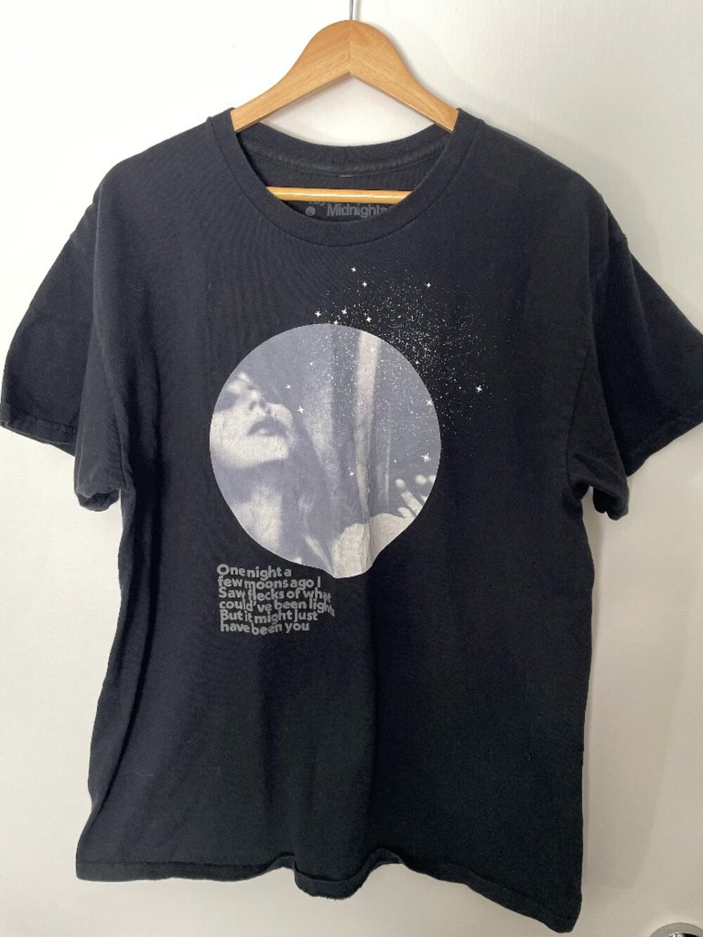 Taylor Swift Midnights Question Lyric Graphic Tee Shirt L Black